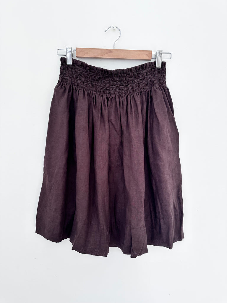 zoe skirt - chocolate linen Apparel  