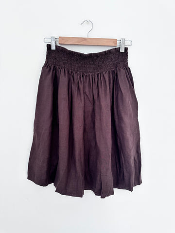 zoe skirt - chocolate linen Apparel  