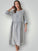 april dress - charcoal stripe linen Apparel