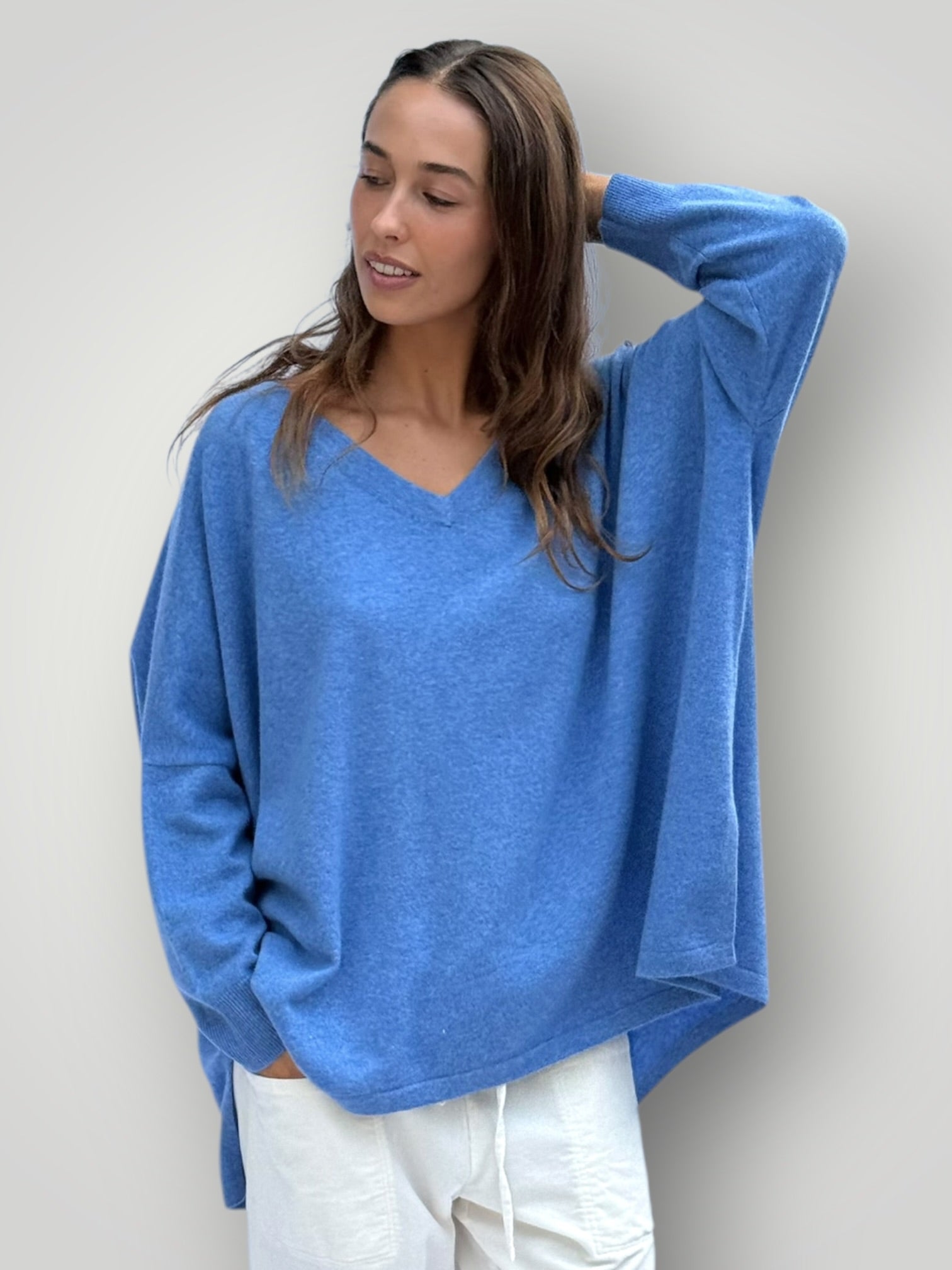 boyfriend cashmere knit-lagoon Apparel