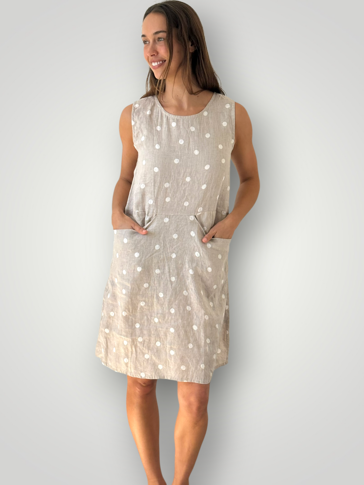 poppy dress- natural spot linen Apparel