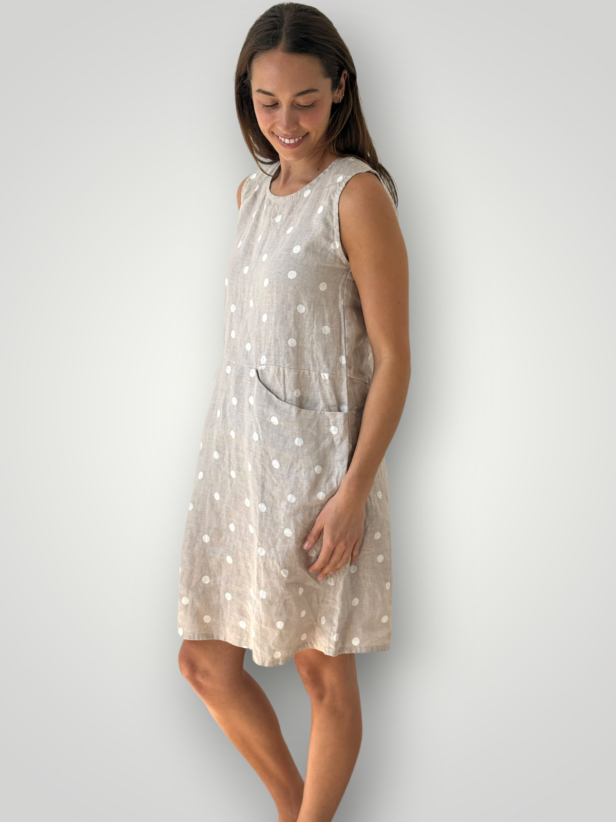 poppy dress- natural spot linen Apparel
