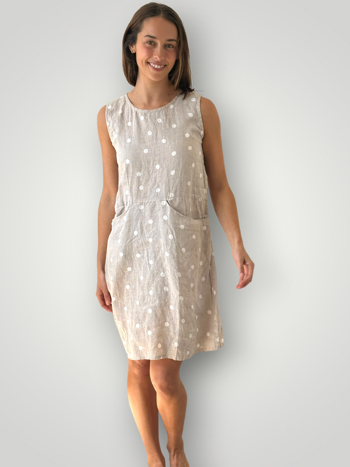 poppy dress- natural spot linen Apparel
