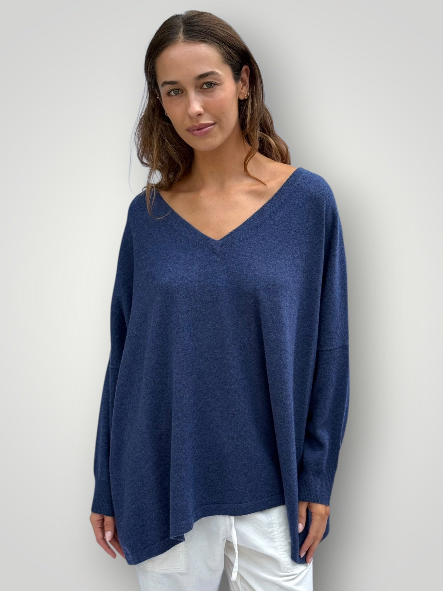 boyfriend cashmere knit- denim Apparel