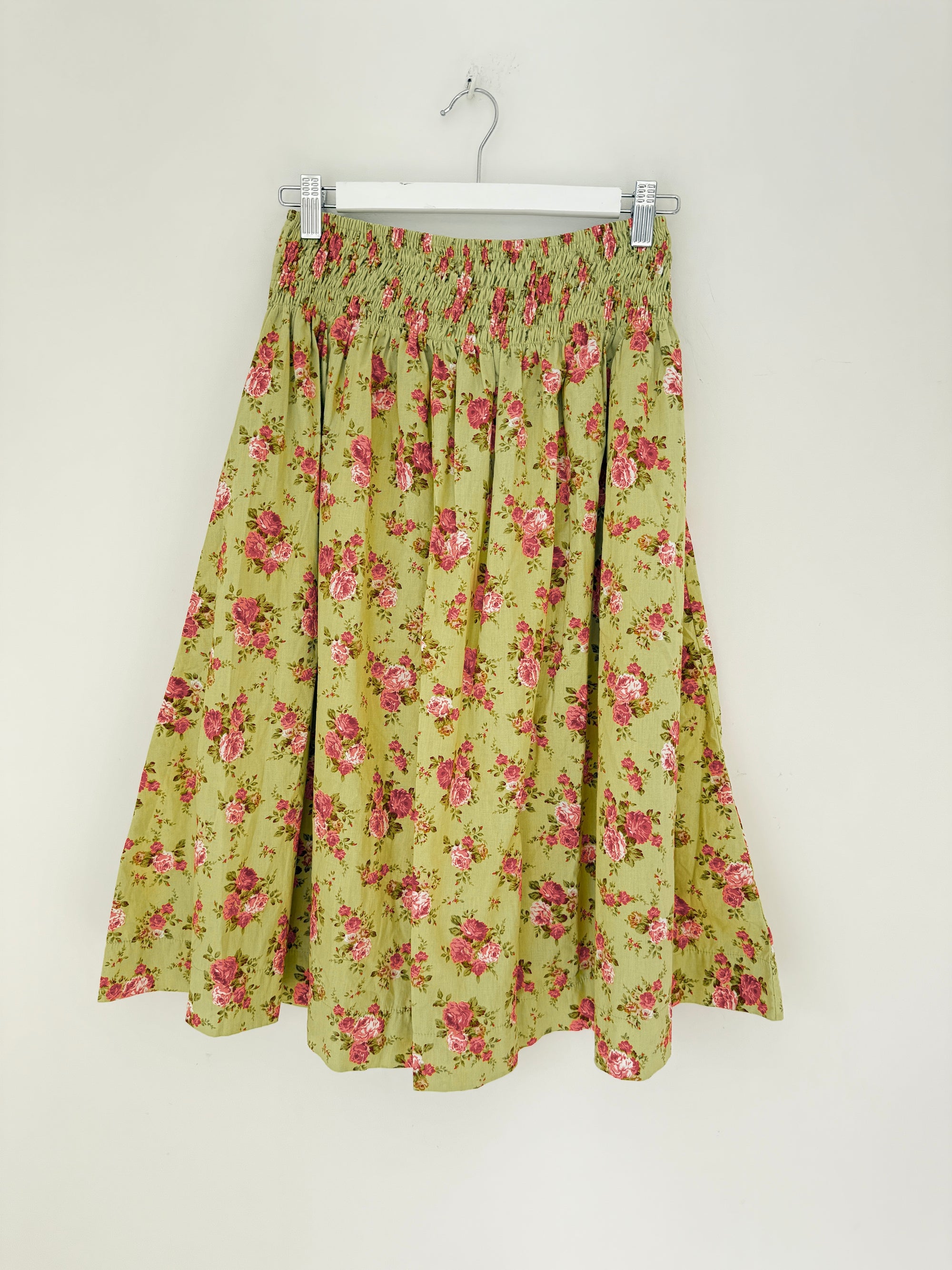 lola skirt - lime bouquet cotton Apparel