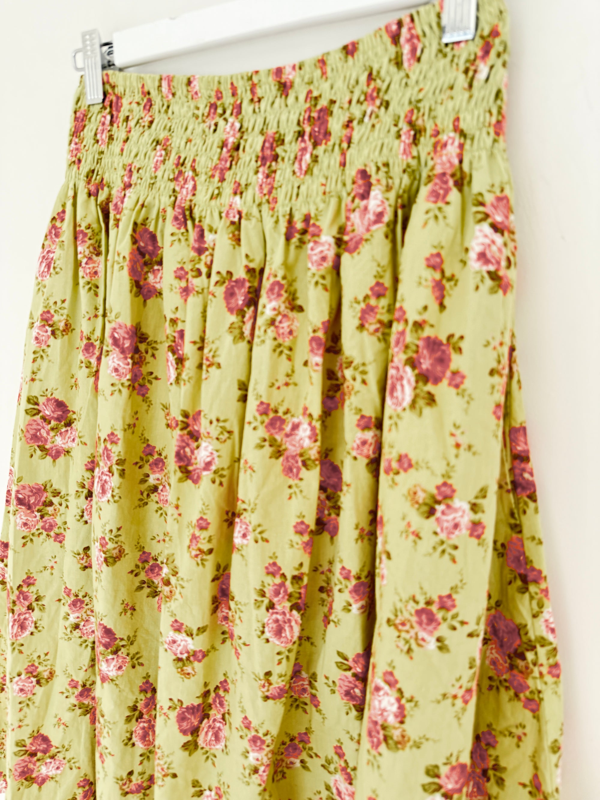 lola skirt - lime bouquet cotton Apparel