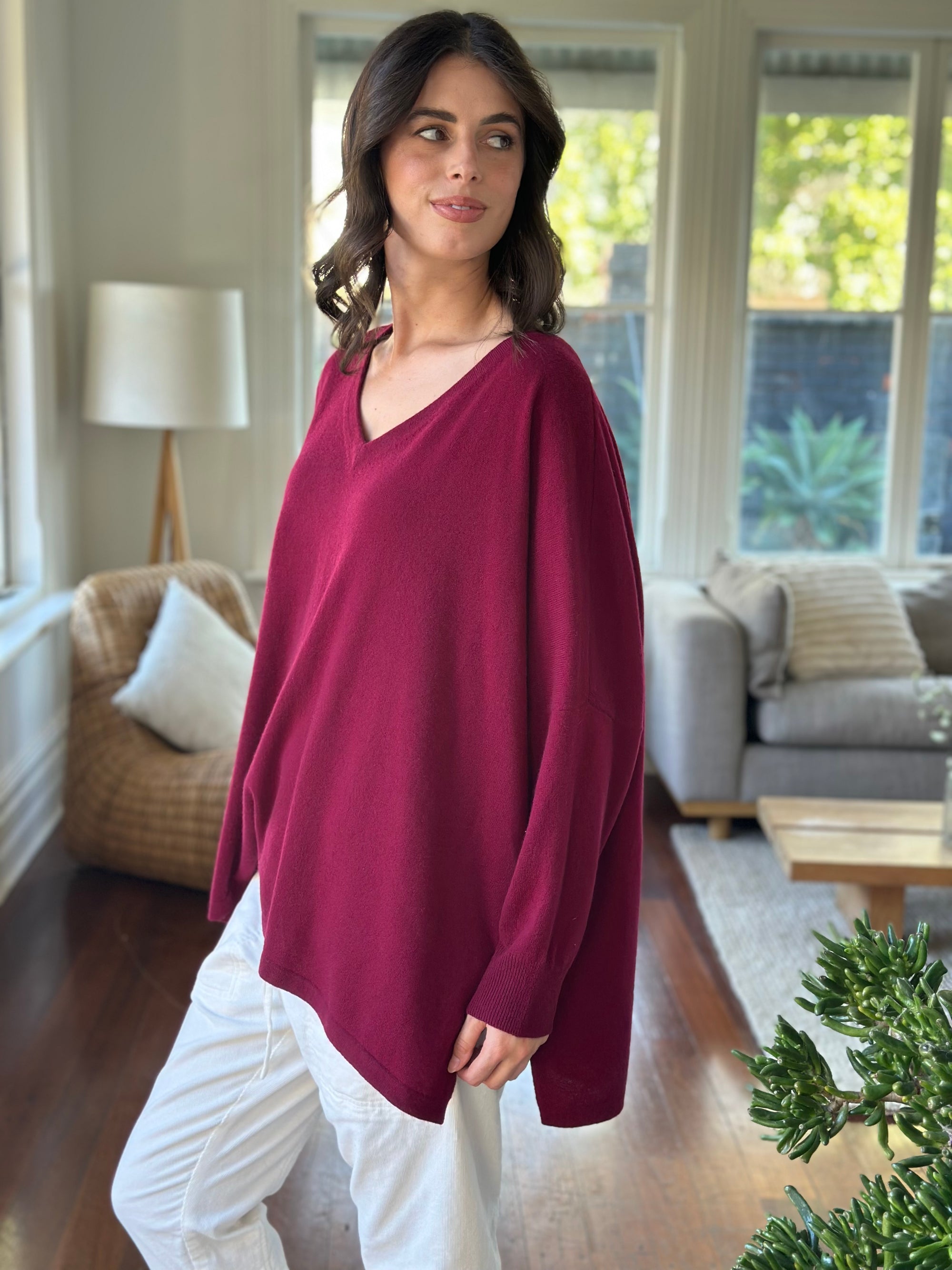 relaxed boyfriend knit- pinot cashmere Apparel