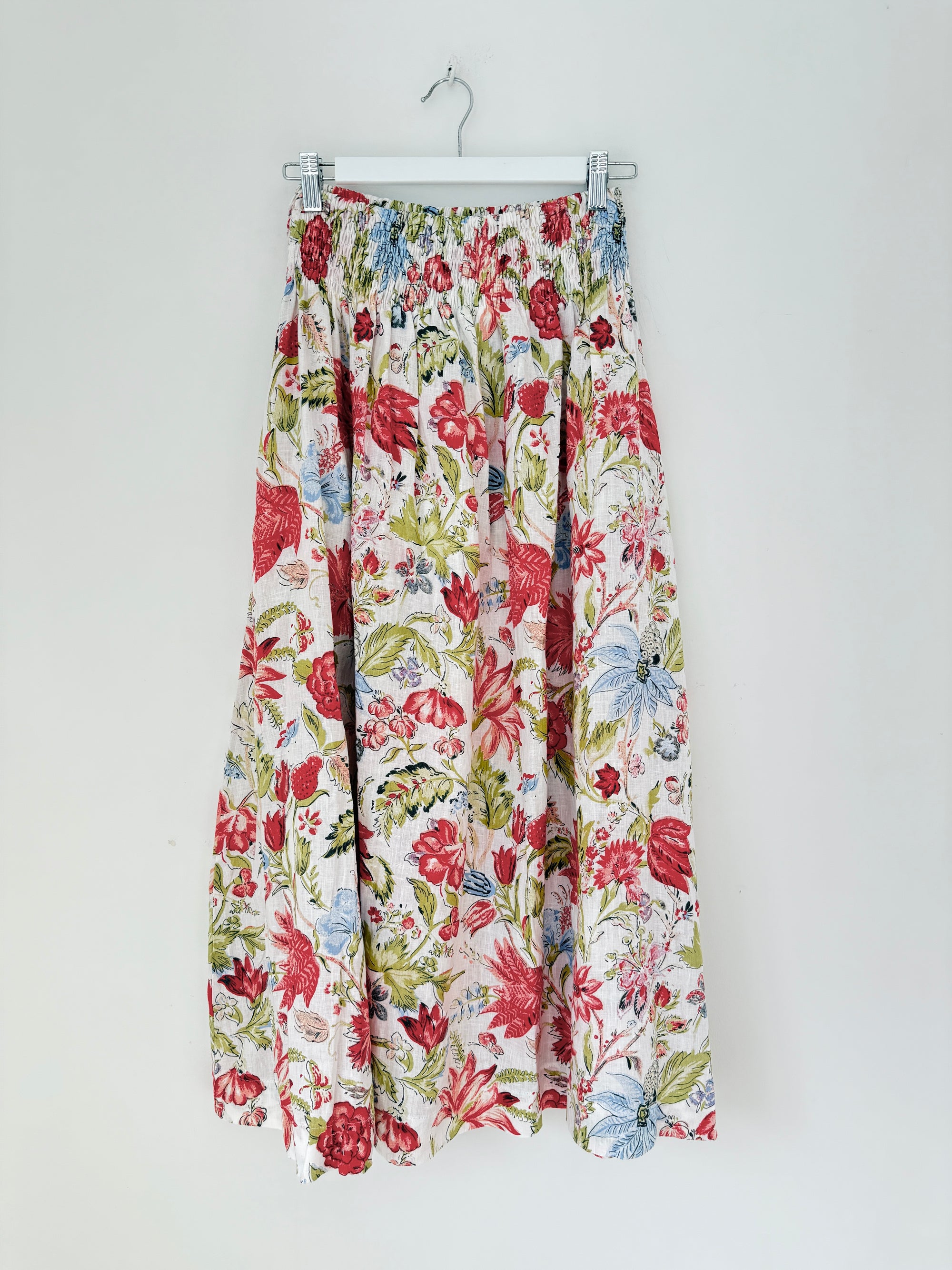 lulu skirt - summer flower linen Apparel