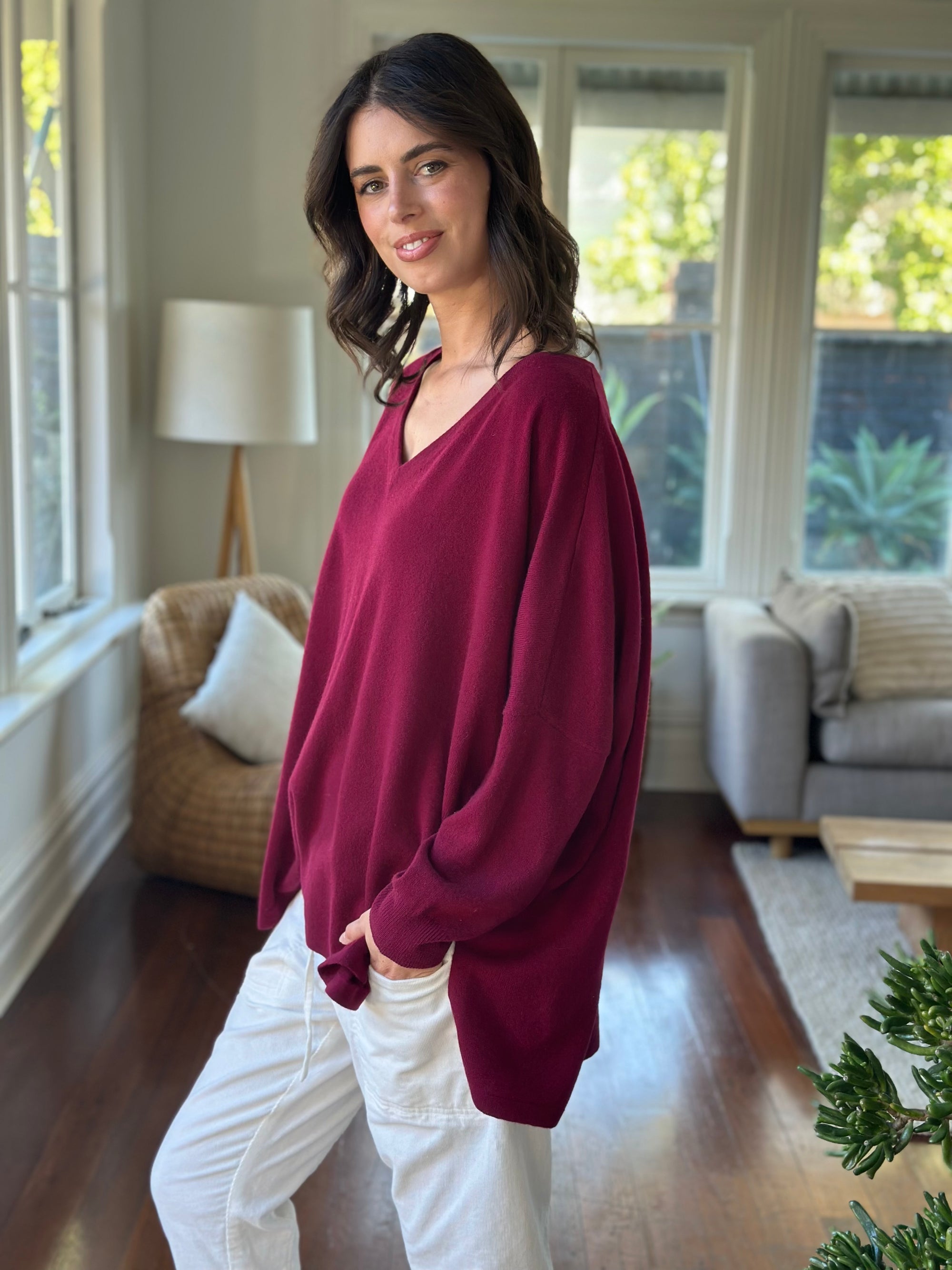 relaxed boyfriend knit- pinot cashmere Apparel