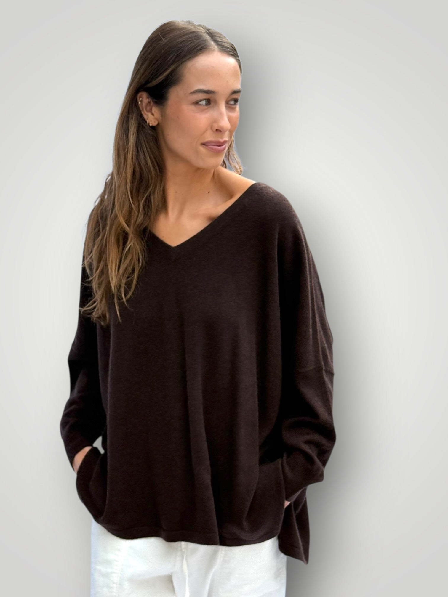 boyfriend cashmere knit -chocolate Apparel
