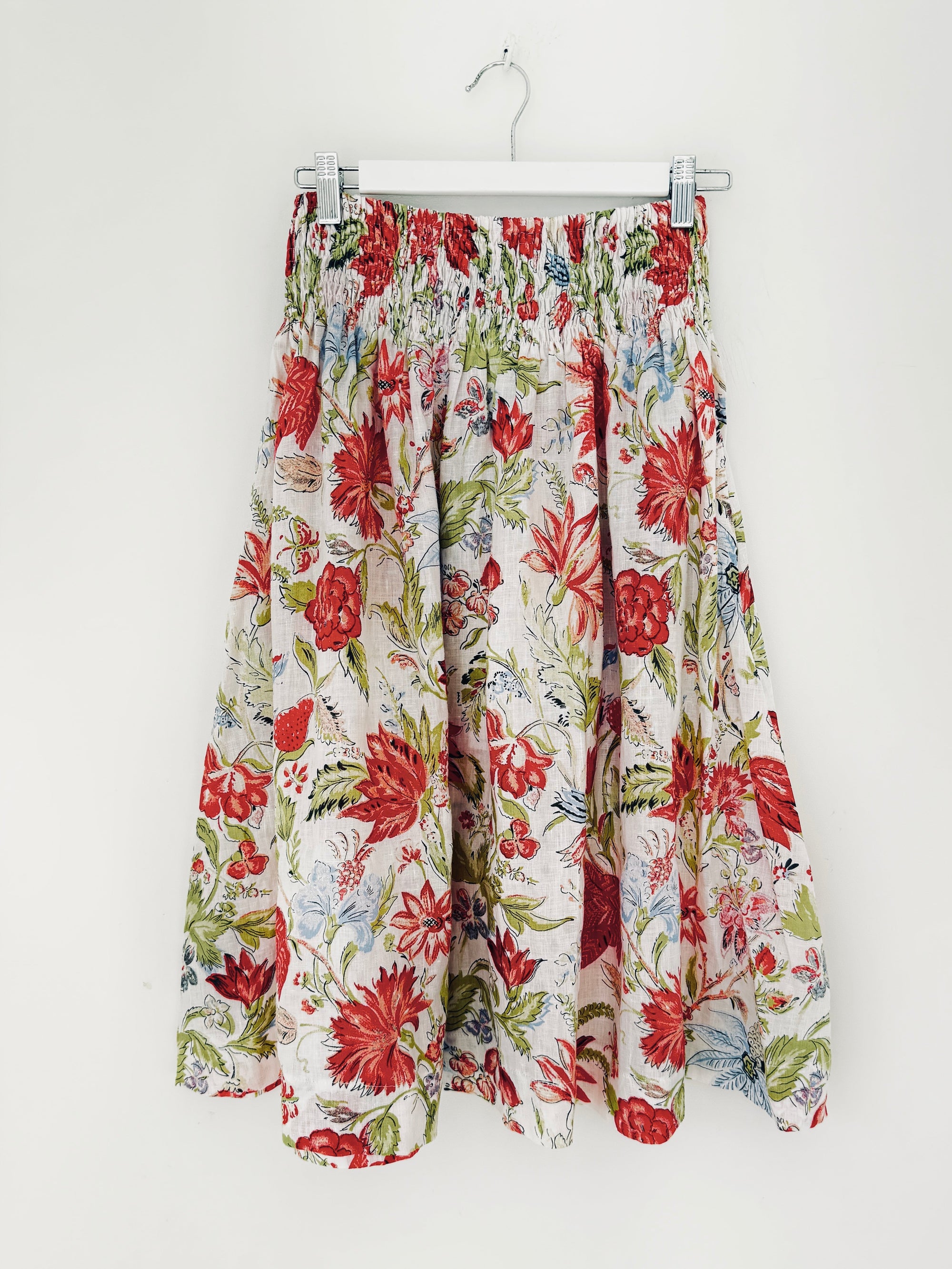 lola skirt - summer flower linen Apparel