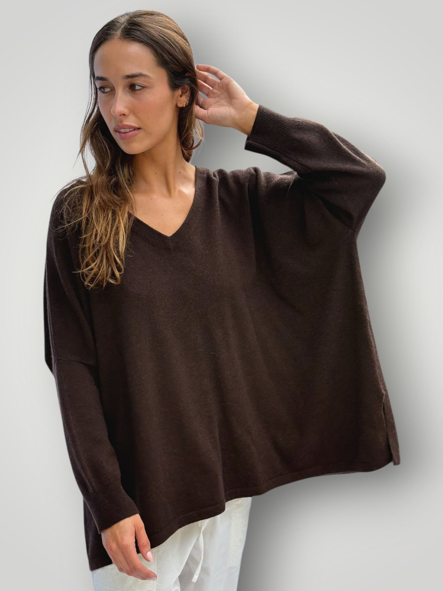 boyfriend cashmere knit -chocolate Apparel
