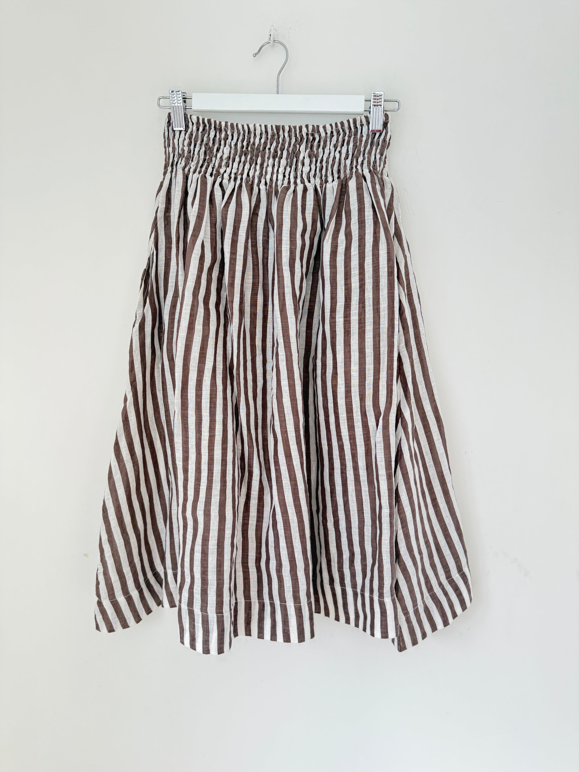 lola skirt - soil stripe linen Apparel