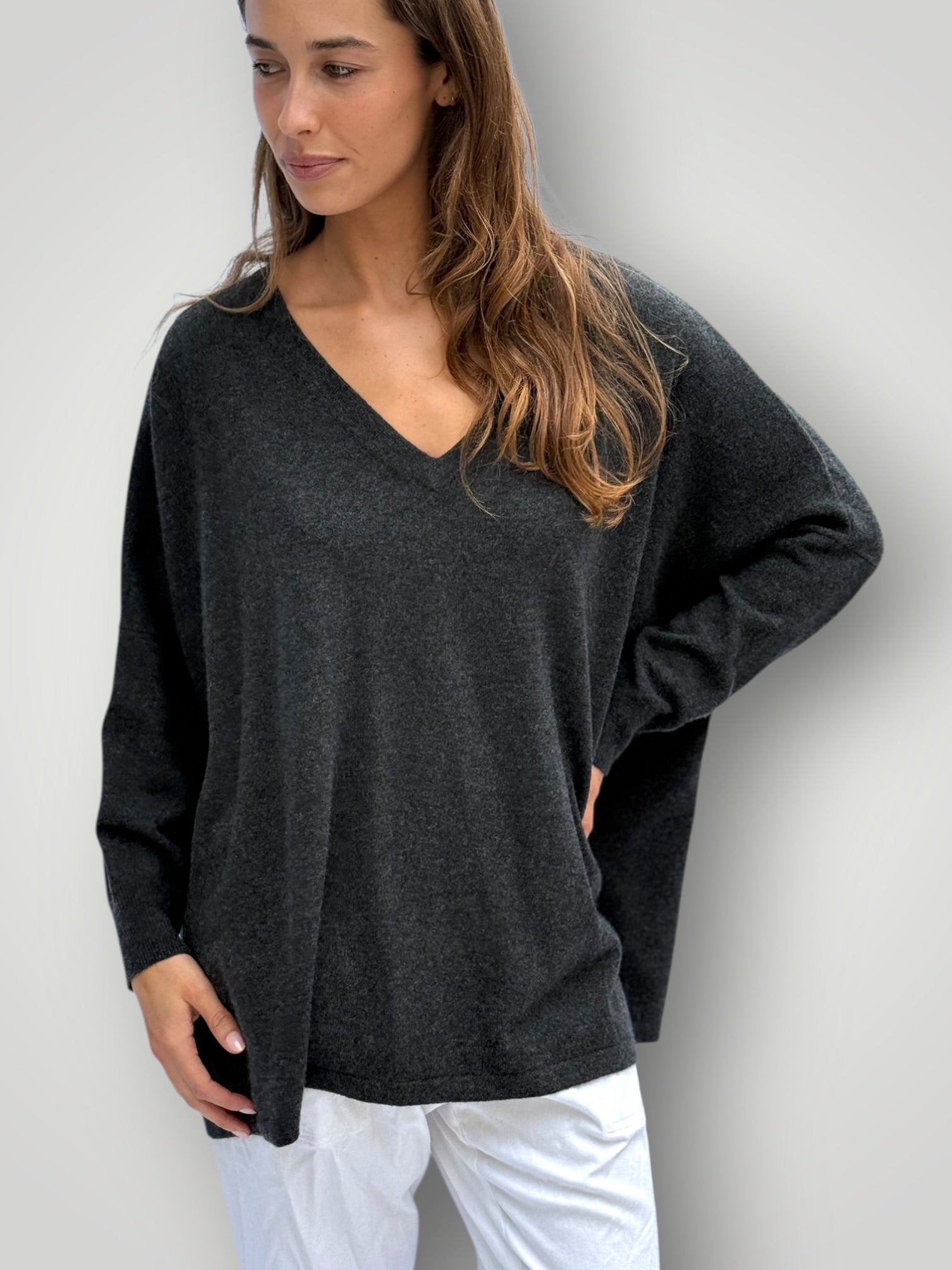 boyfriend cashmere knit -charcoal Apparel