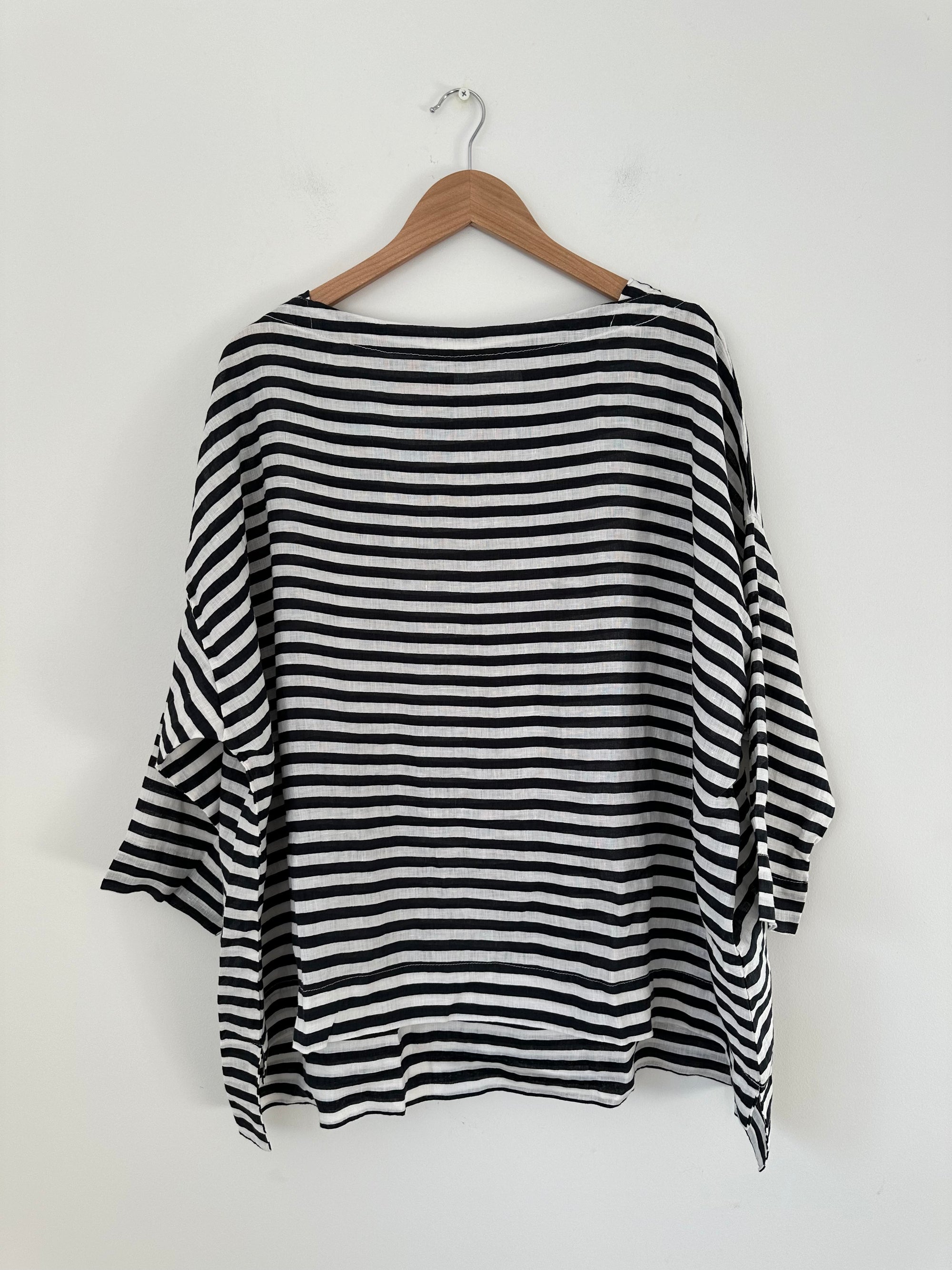avril top - small charcoal stripe Apparel  