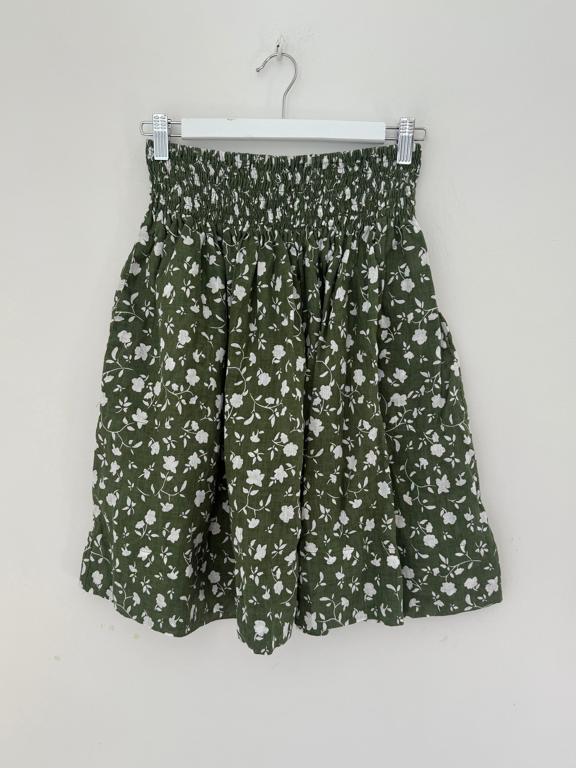 zoe skirt - moss floral Apparel
