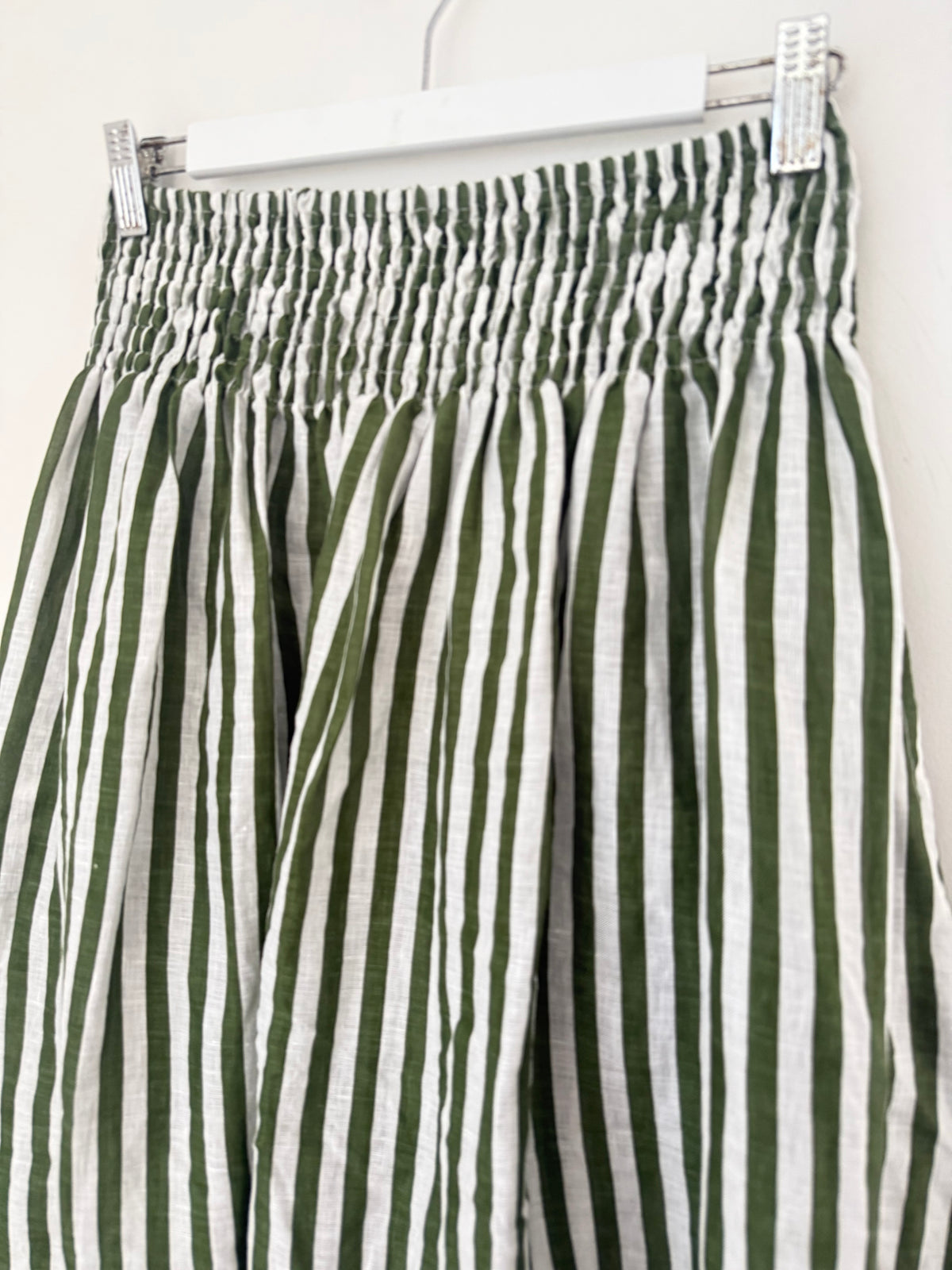lulu skirt - moss stripe linen Apparel