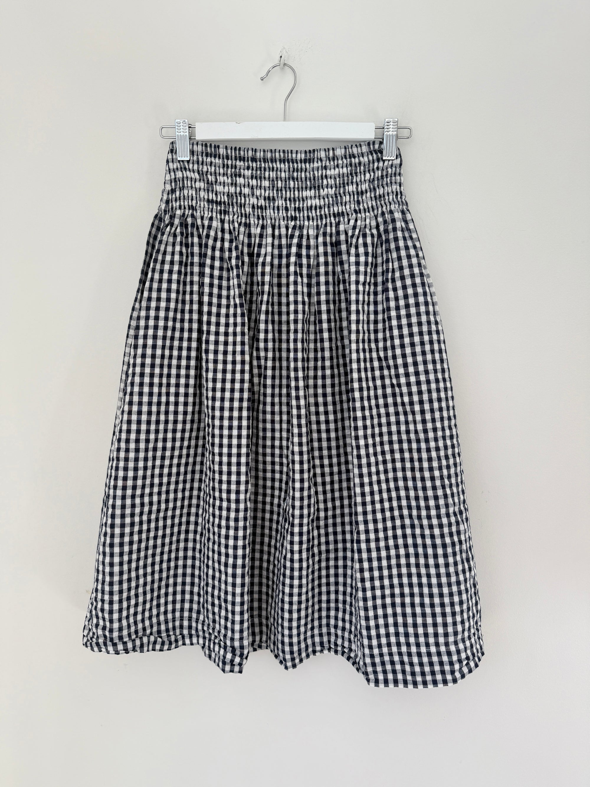 lola skirt-navy/white gingham cotton Apparel