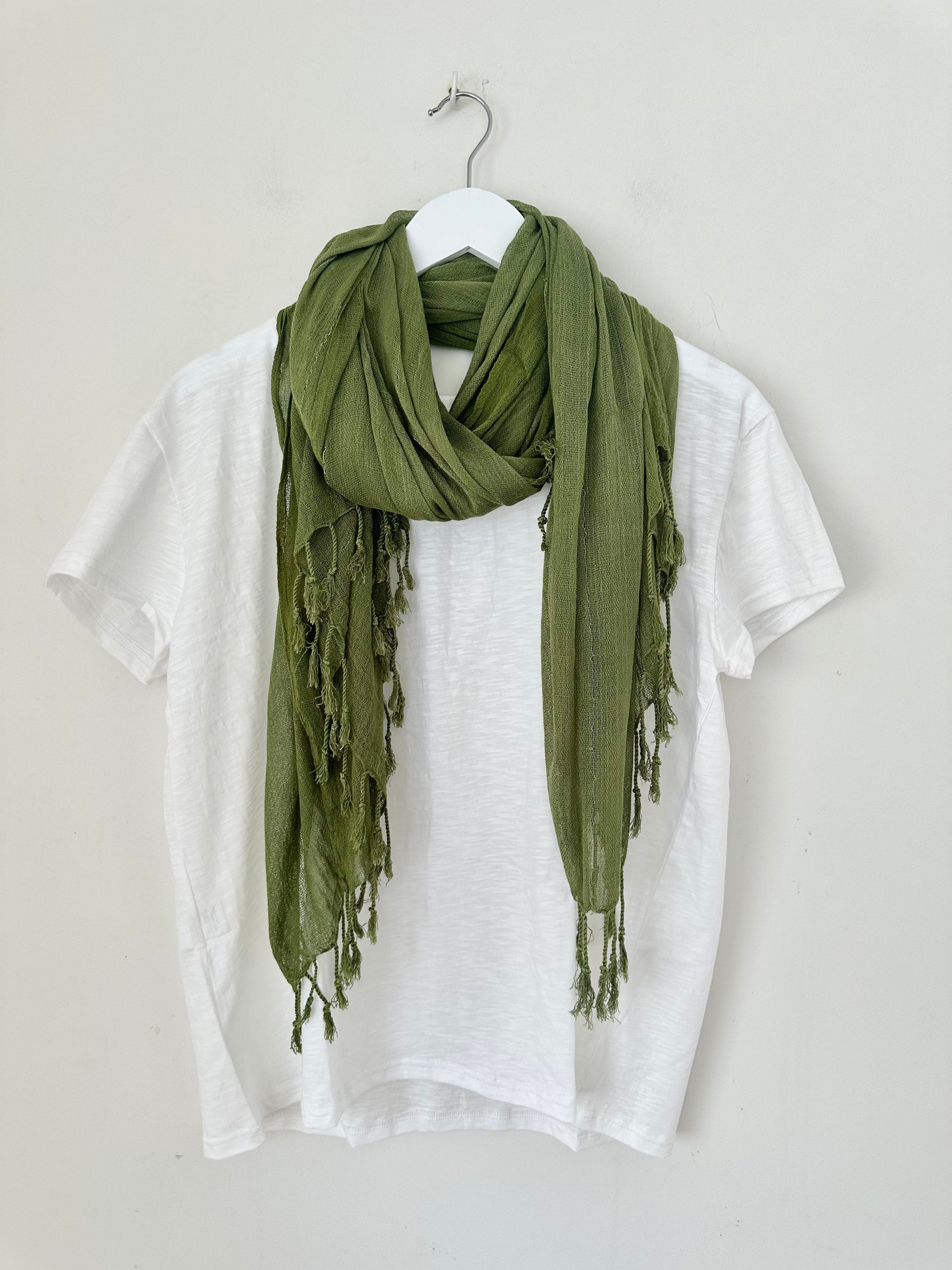 soft neck scarf-olive Apparel  