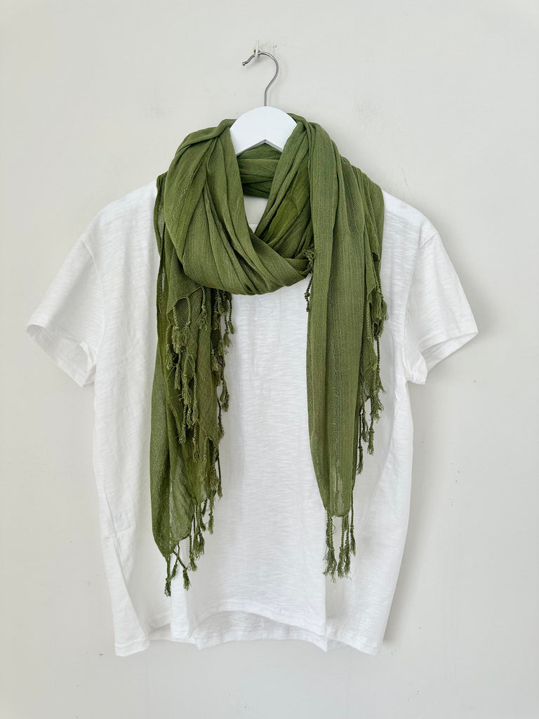 soft neck scarf-olive Apparel  