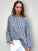 avril top - navy /white gingham cotton Apparel