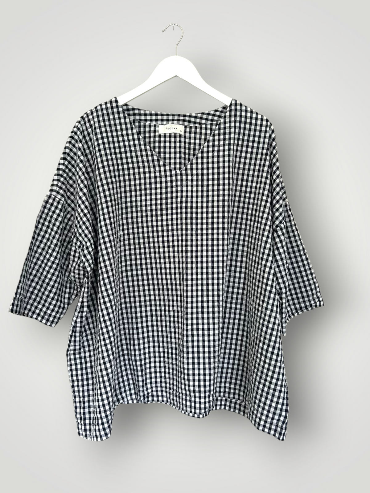 lydia top - ink gingham cotton Apparel