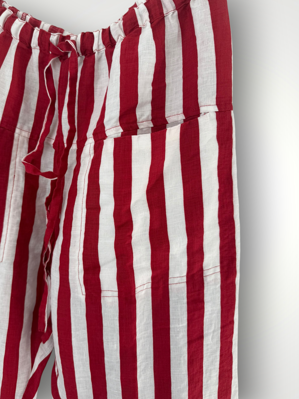 darcy pants - red stripe linen Apparel