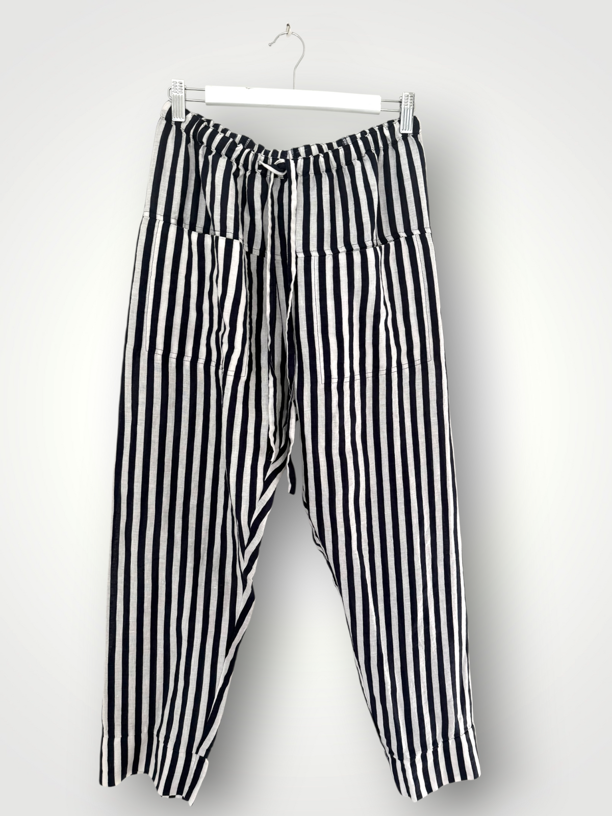 darcy pants - small navy stripe linen Apparel