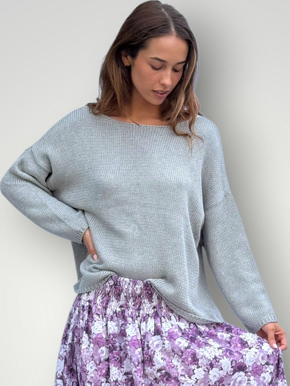 ashton cotton jersey - pebble Apparel