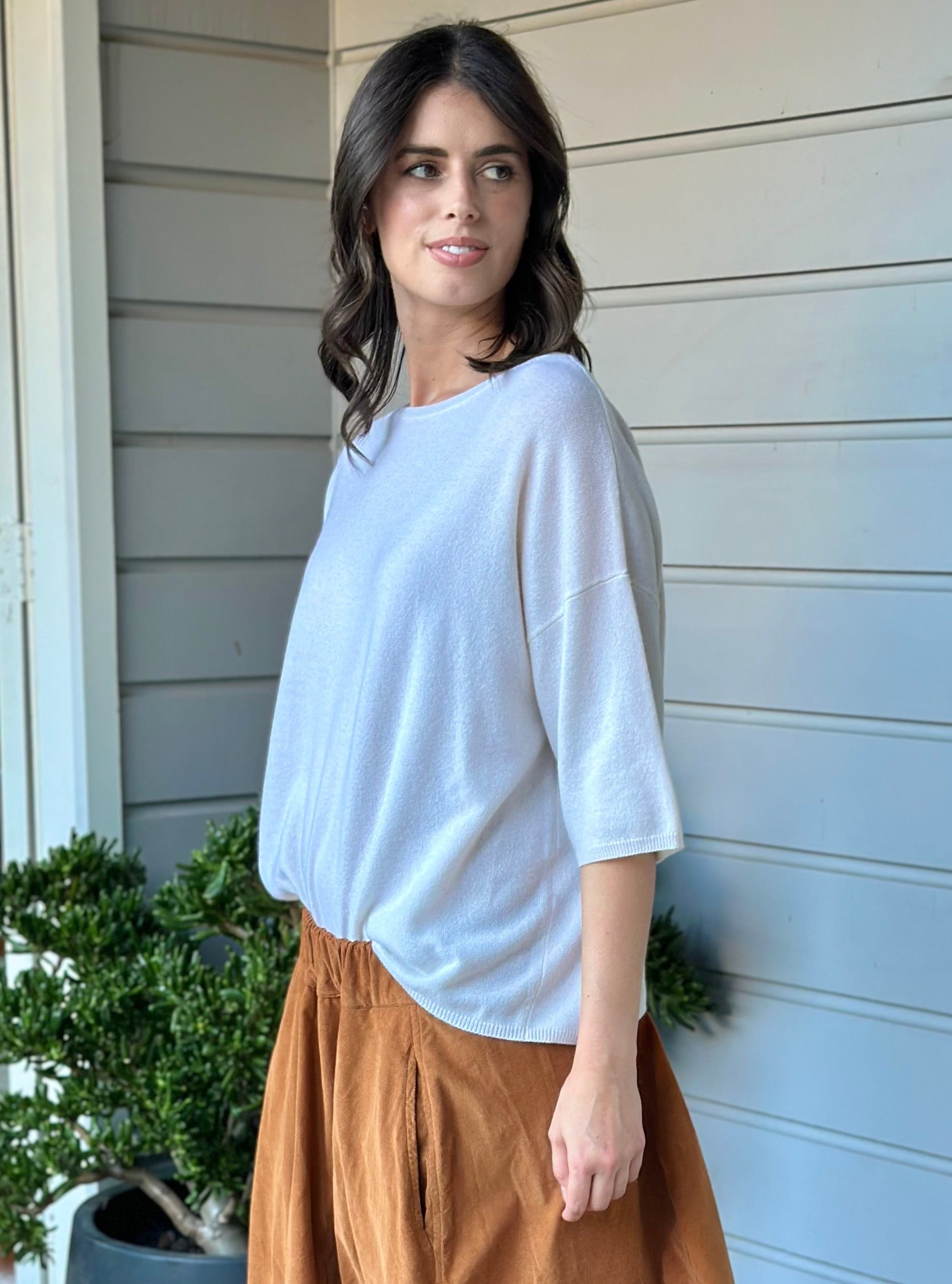 alexia cashmere top-winter white General