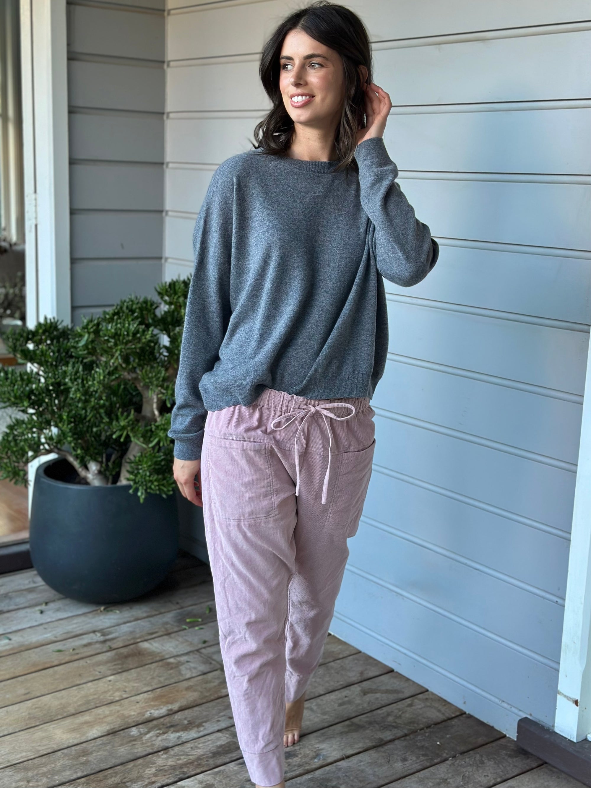darcy pants-dusty pink cord Apparel