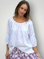 julia top-white linen Apparel