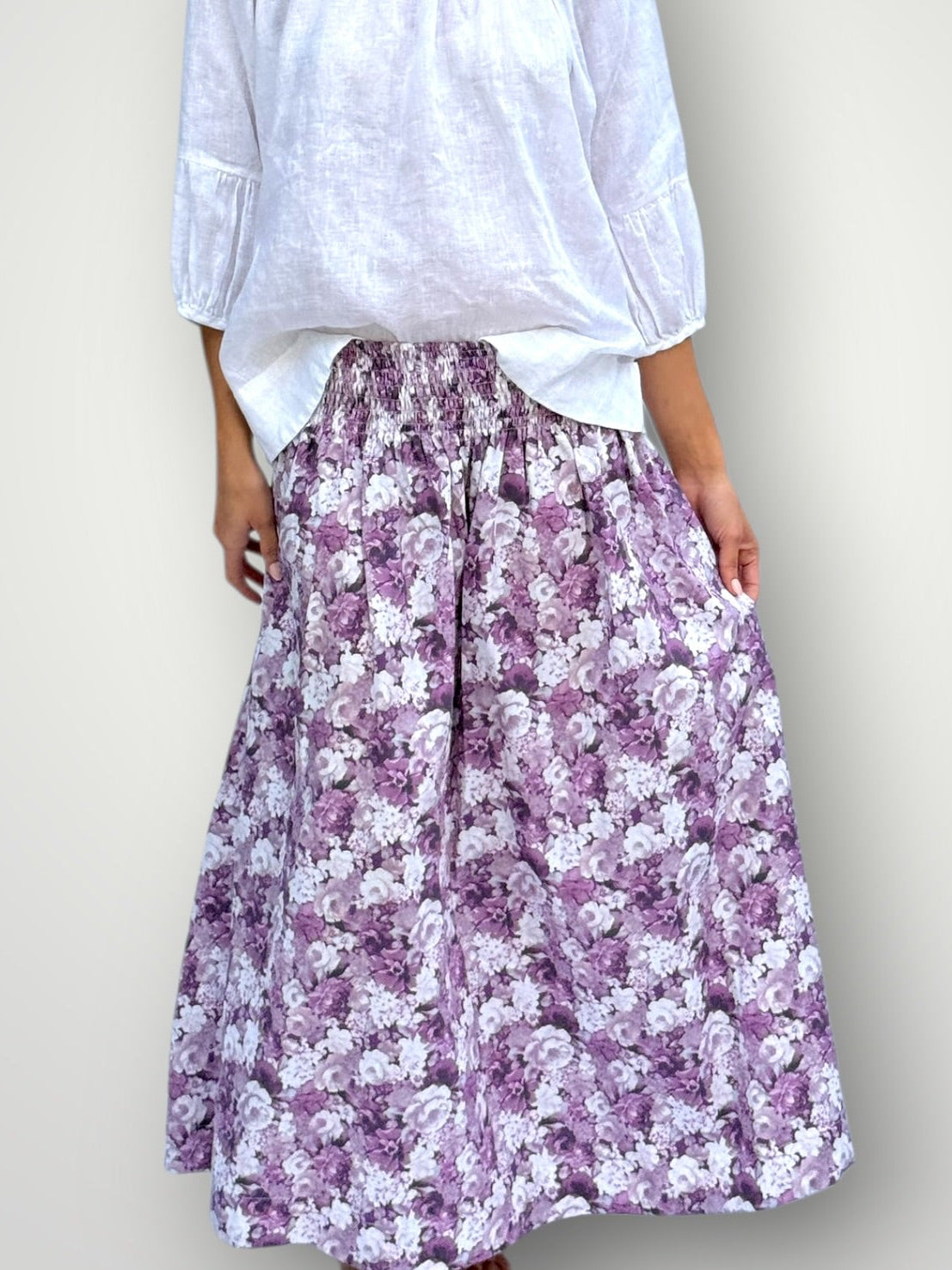 lulu skirt - purple floral cotton Apparel