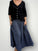 lulu skirt- fine navy stripe hemp Apparel