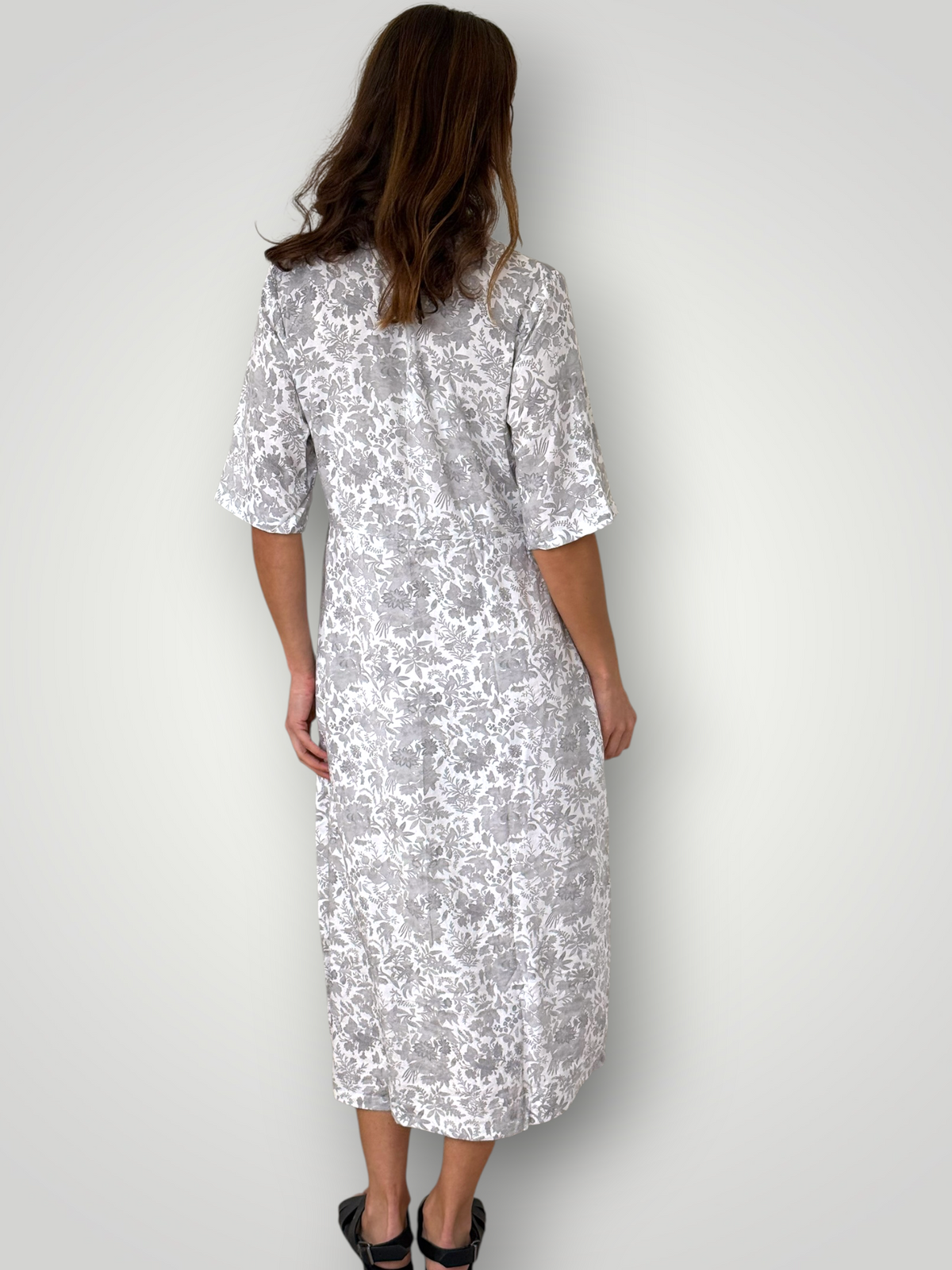 leonie dress-grey floral print