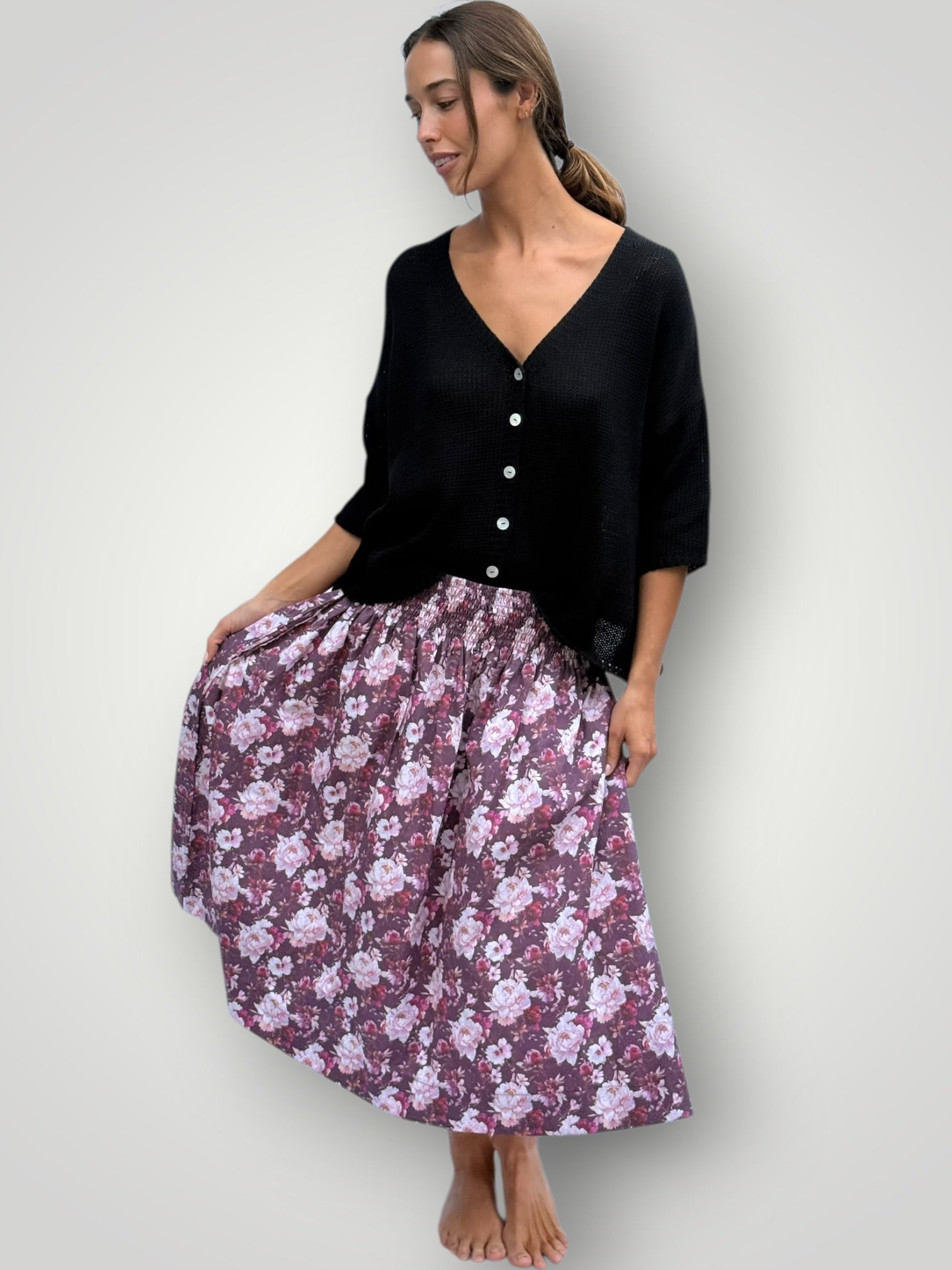 lola skirt - soft merlot rose cotton Apparel