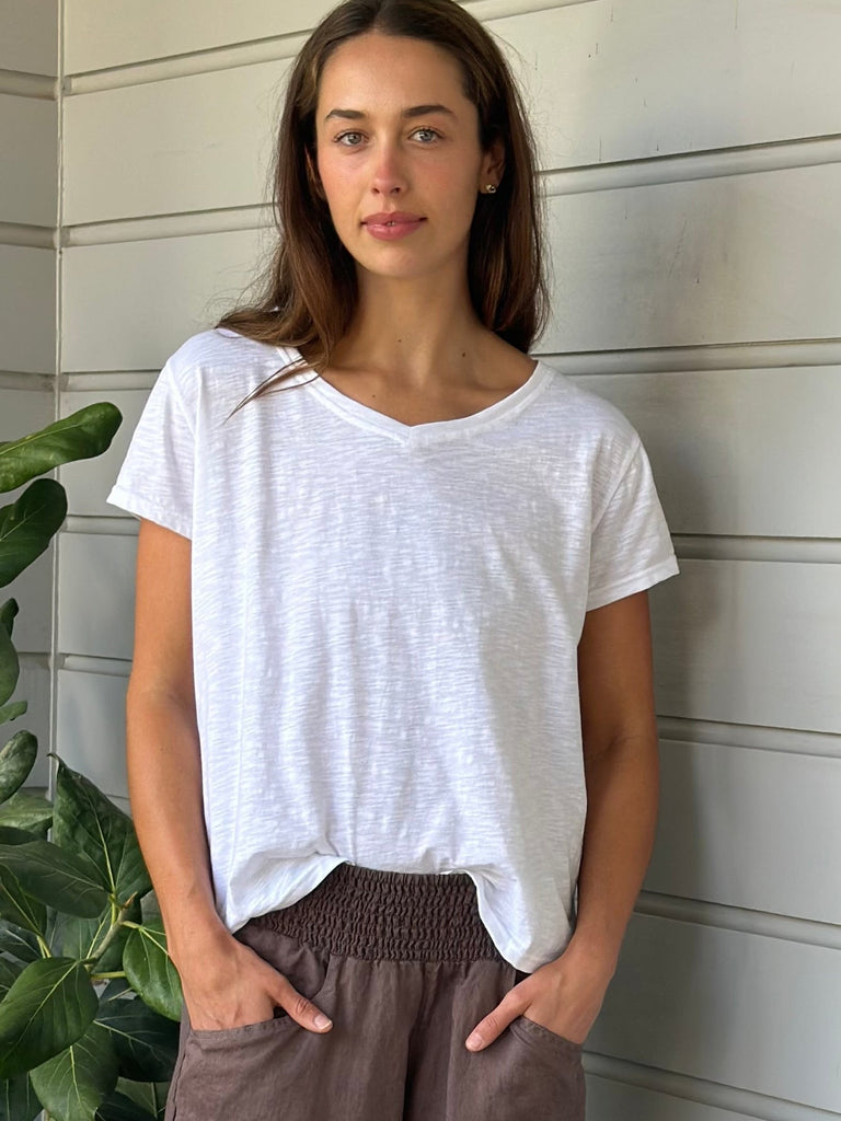 relaxed tee - white cotton Apparel  