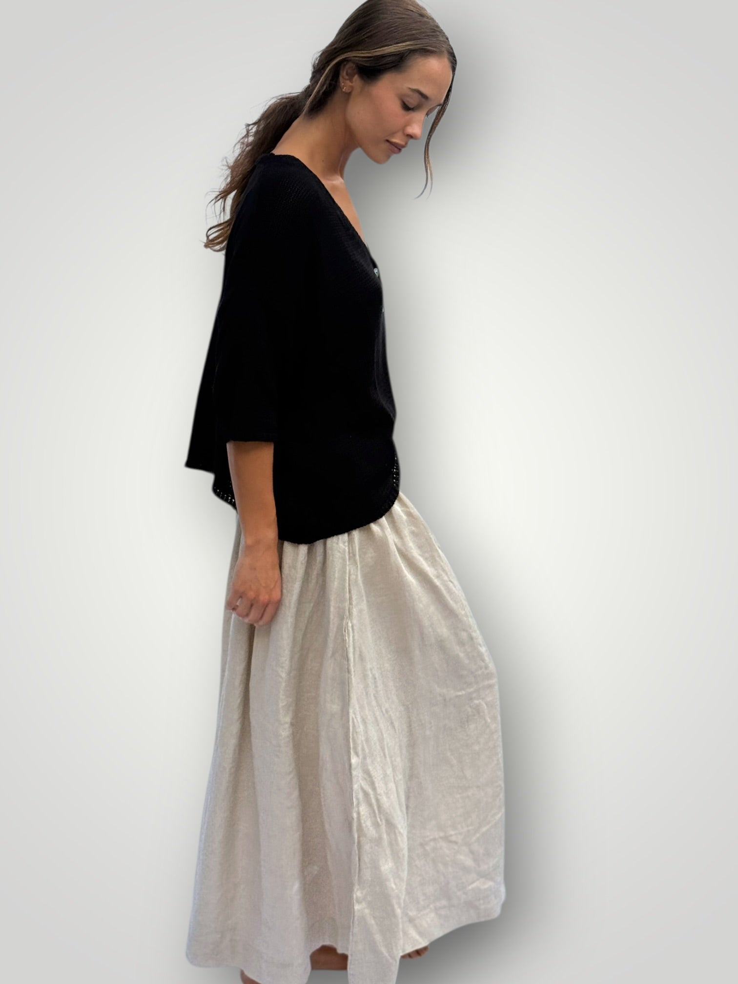 lulu skirt-natural linen Apparel