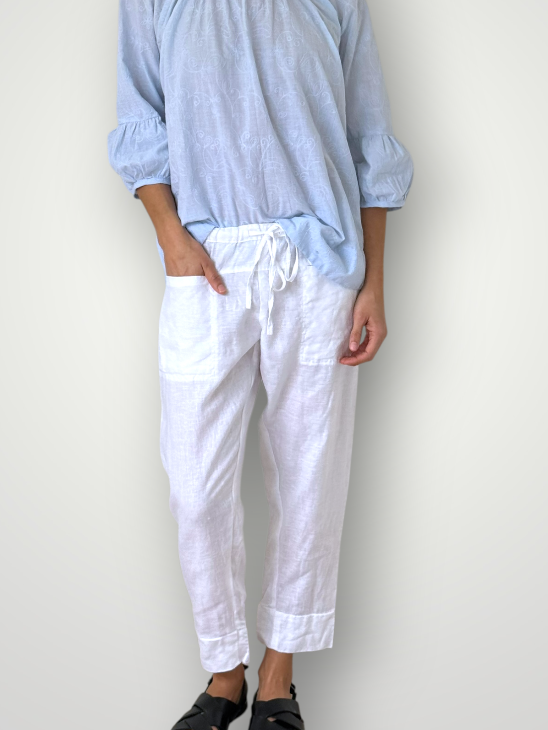darcy pant - white linen Apparel