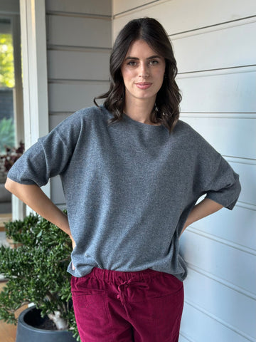 alexia cashmere top-slate grey General