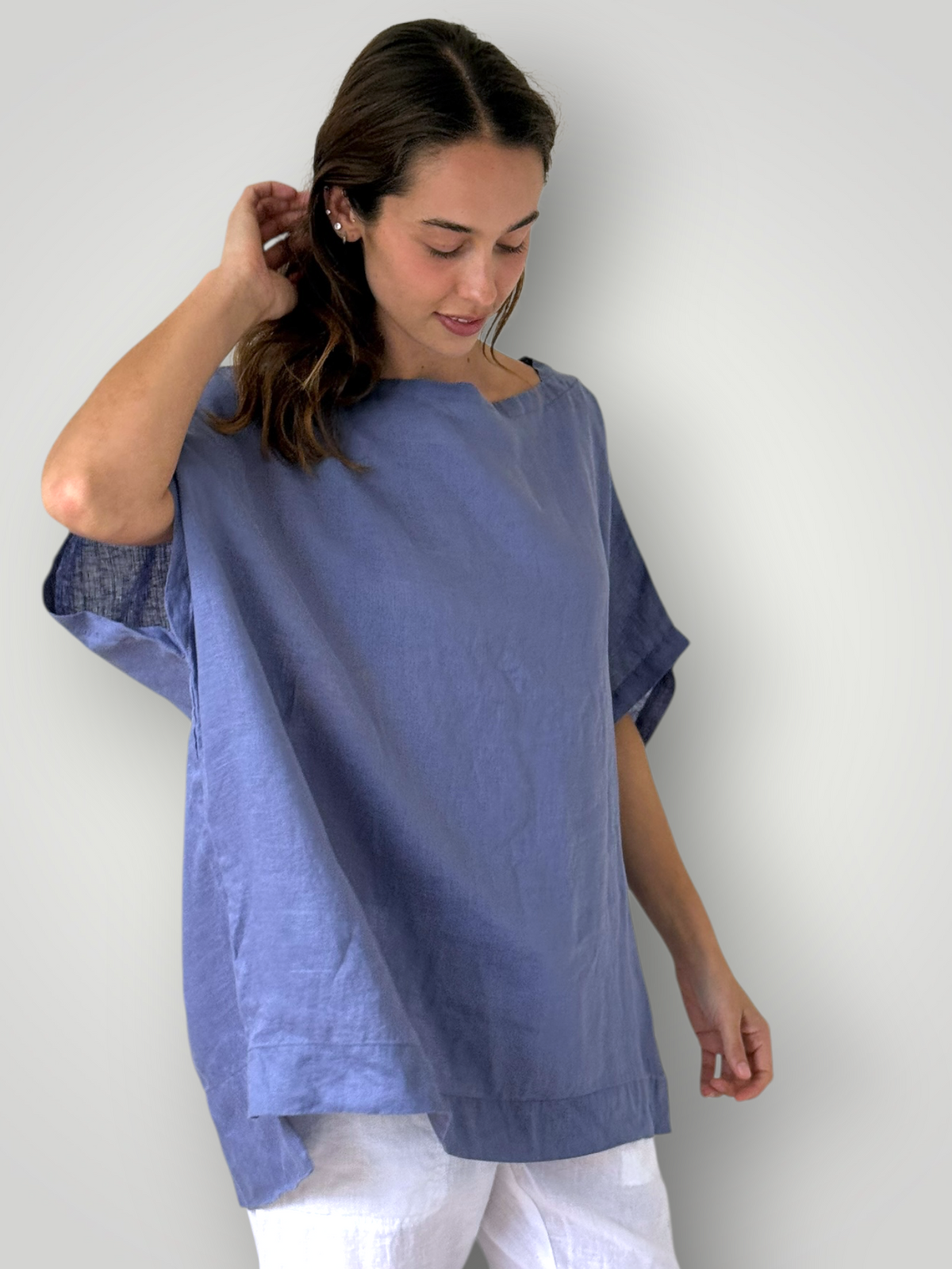 sammy top - cornflower linen Apparel