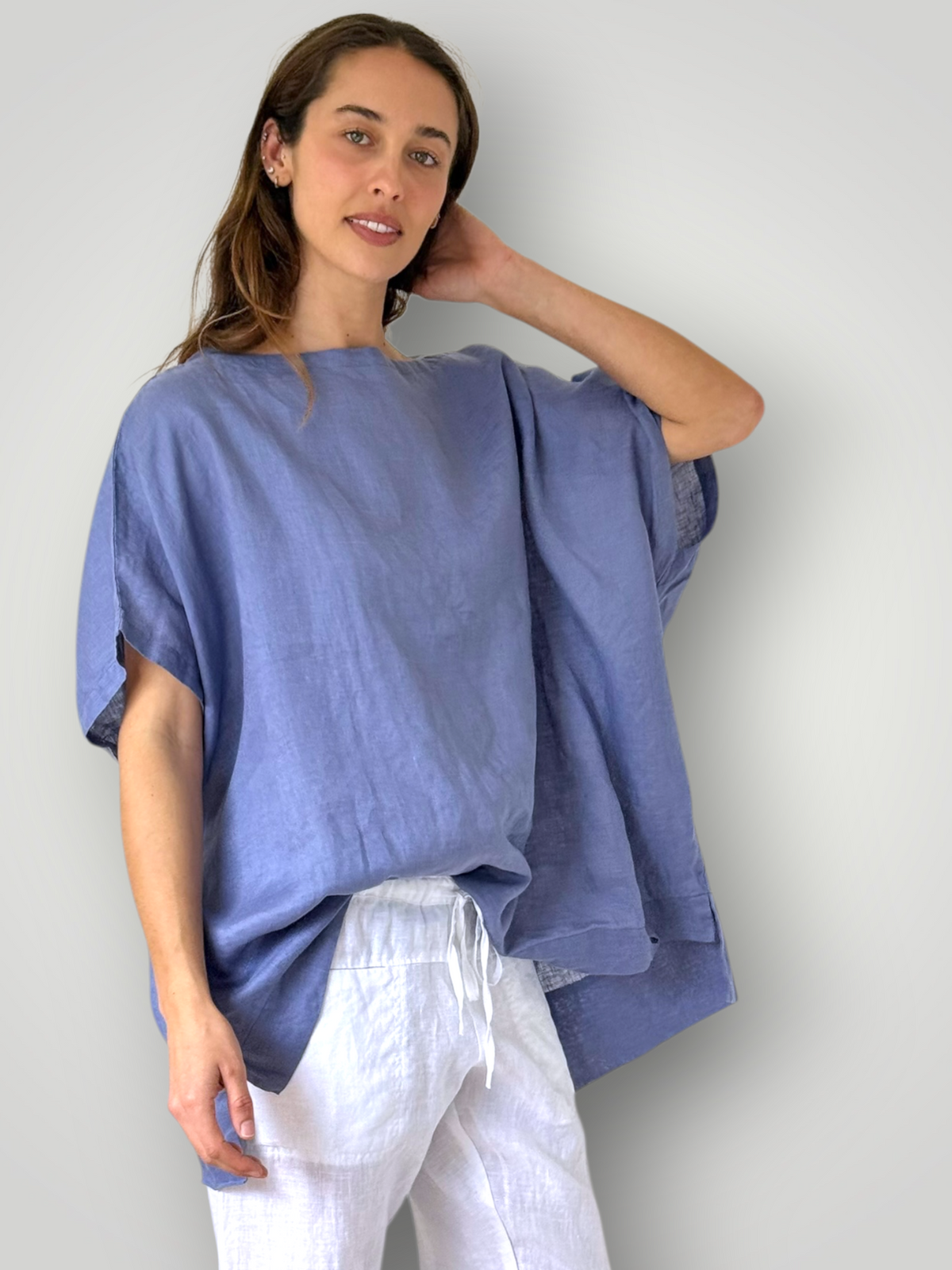 sammy top - cornflower linen Apparel