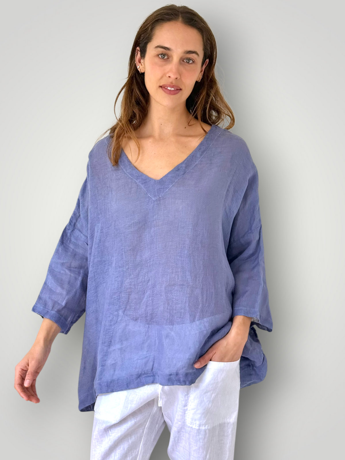 lydia top -cornflower linen Apparel