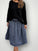 lola skirt - fine navy stripe hemp Apparel