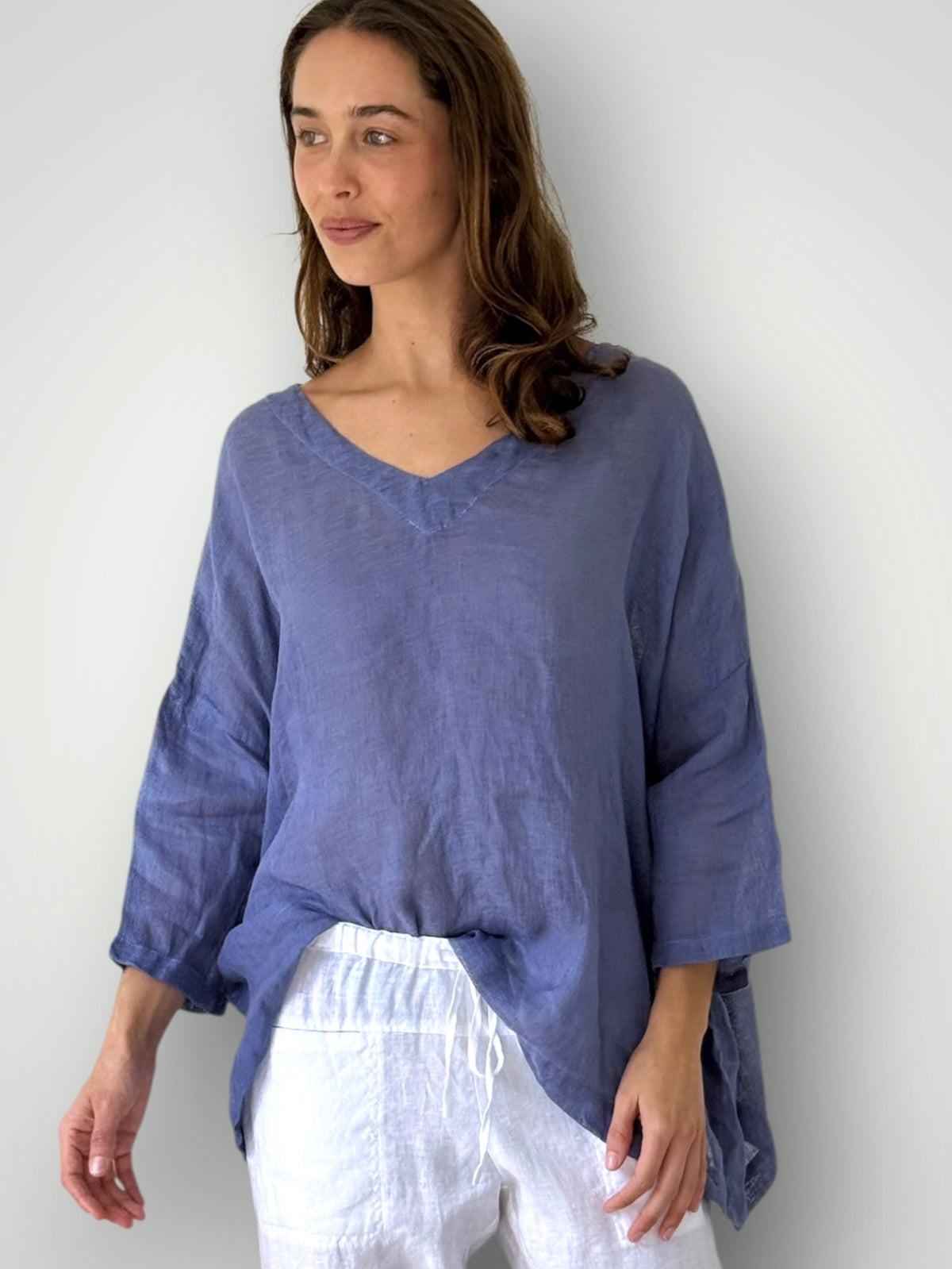 lydia top -cornflower linen gauze Apparel