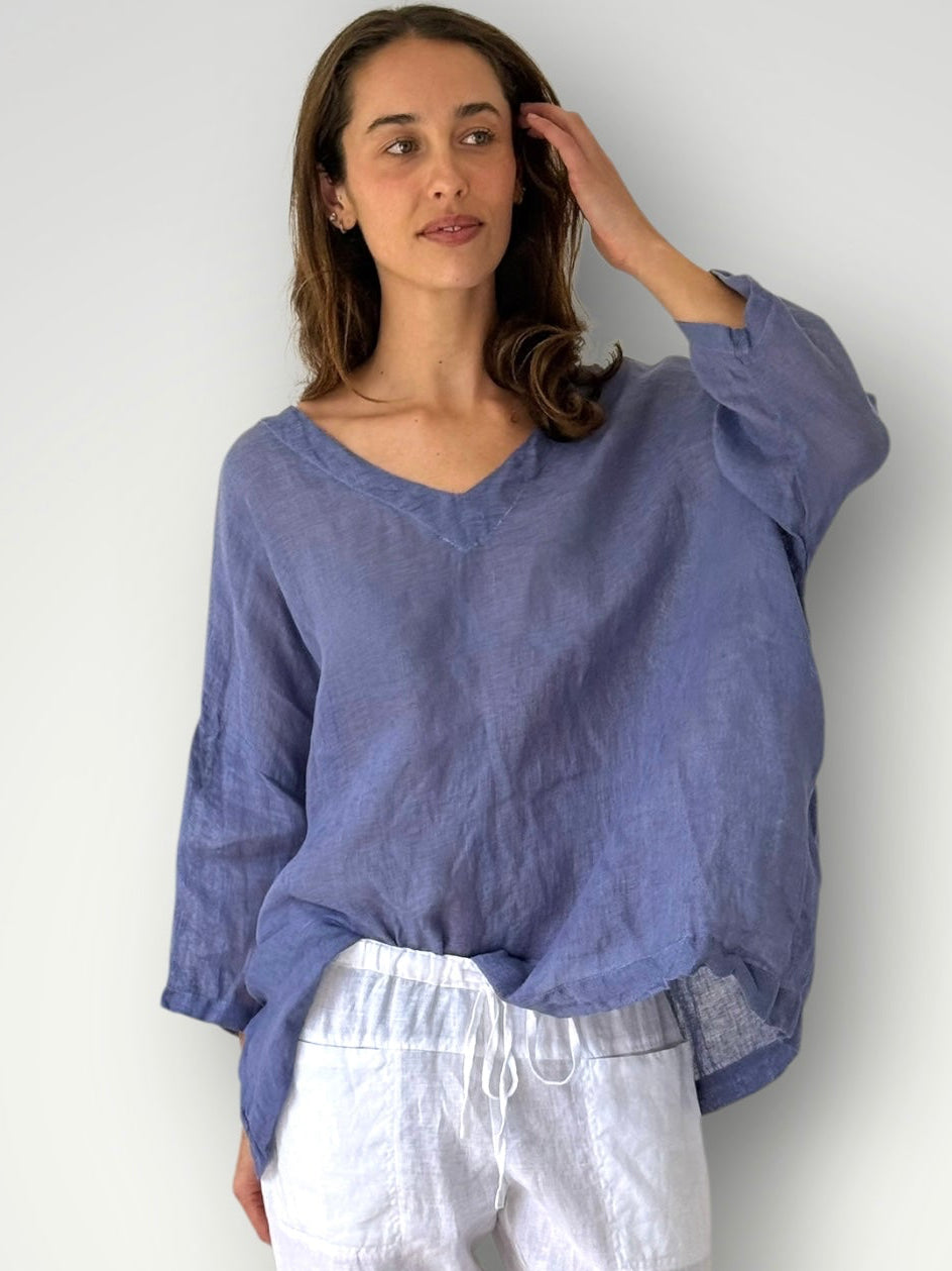 lydia top -cornflower linen gauze Apparel