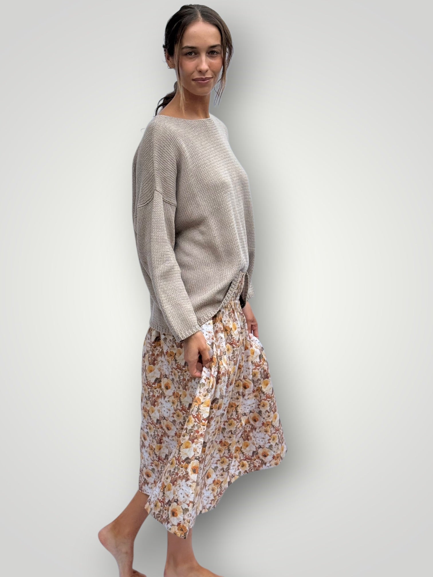 lola skirt - golden floral cotton Apparel