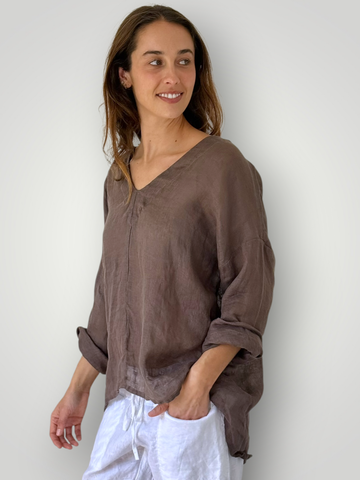 paige top - soil linen gauze Apparel