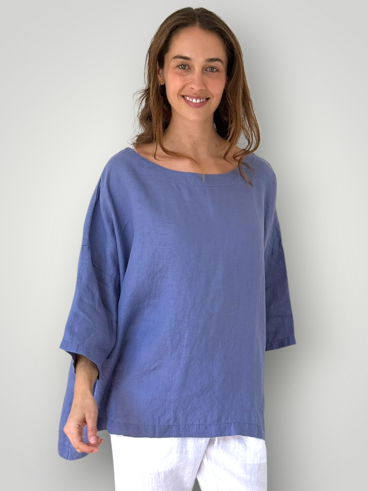 marita top - cornflower linen Apparel