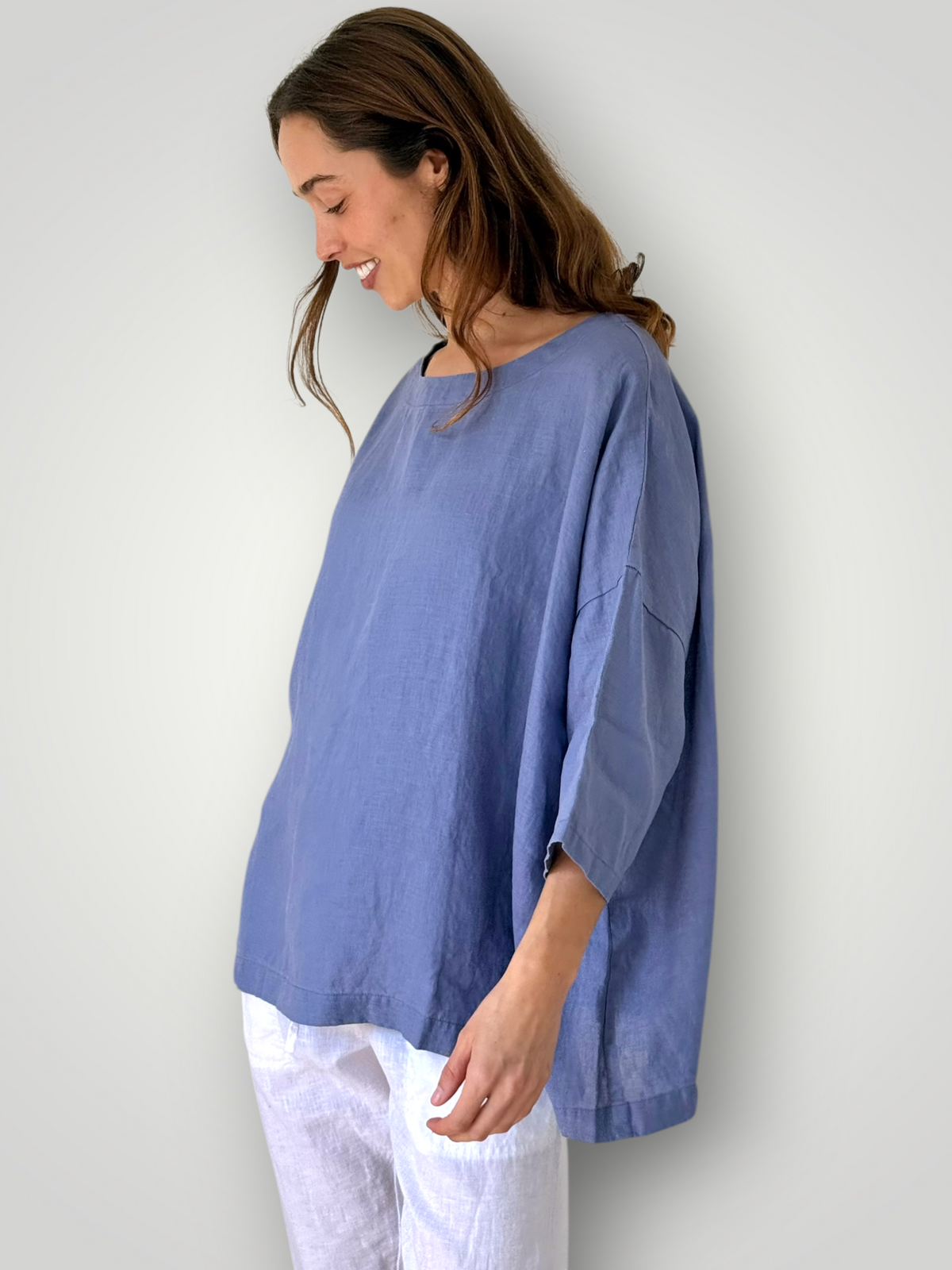 marita top - cornflower linen Apparel